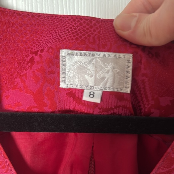 Vintage Alberto Makali Deep Red Tank Top size 8 snakeskin - Picture 2 of 4